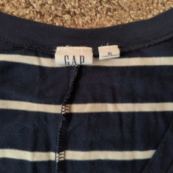 GAP Blue and White/Cream Striped Cotton Midi Dress In XL - Picture 3 of 5